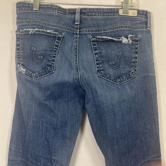 AG Adriano Goldschmied Jeans Stilt Roll-Up Cigarette Leg Distressed Blue - Picture 6 of 11